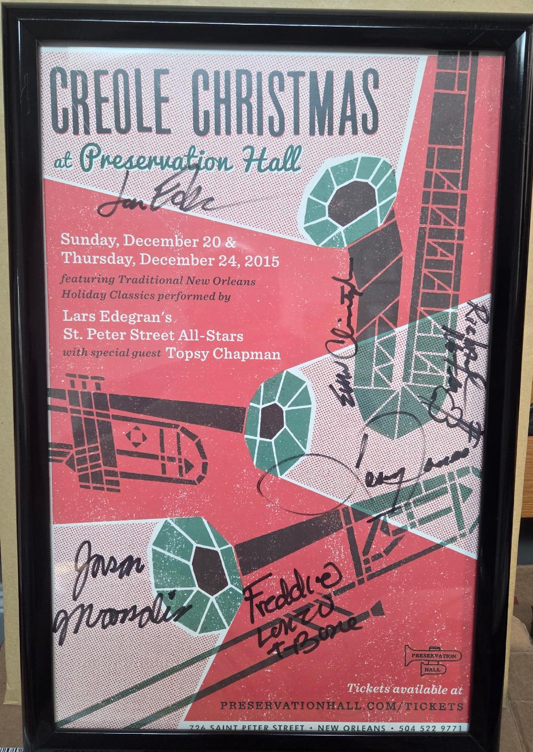 Creole Chrsitmas 2015 Signed and Framed Poster