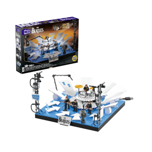 MEGA The Beatles Building Set with 681 Pieces, 4 Poseable Action Figures and Ed Sullivan Stage, with LED Lights, for Adult Collectors